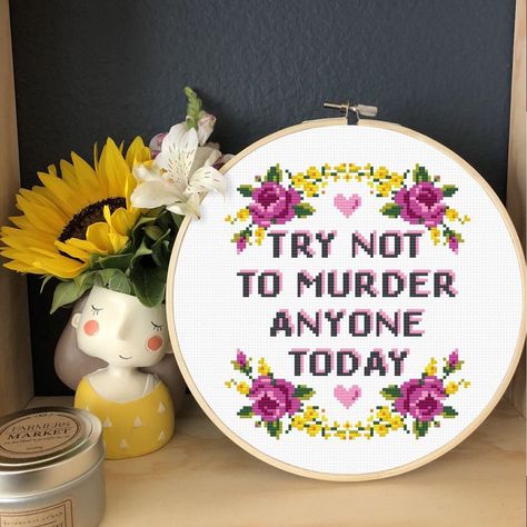 Funny Embroidery Patterns, Quote Cross Stitch, Knitting Quotes, Cross Stitch Modern, Funny Embroidery, Funny Cross Stitch, Cross Stitch Quotes, Stitch Quote, Funny Cross Stitch Patterns