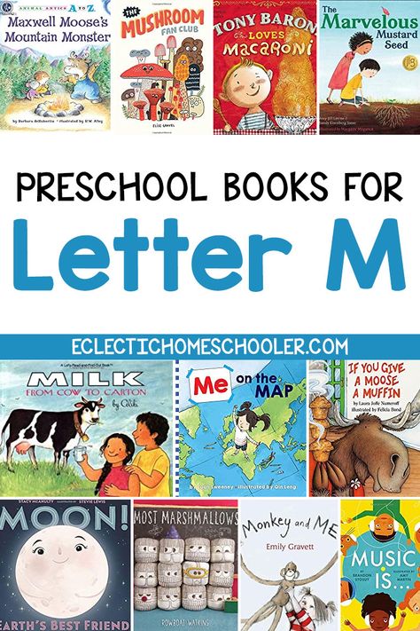 Need ideas for letter M books for preschool? Here is a list of over 25 different books to help teach the letter M. Includes free editable PDF list. Letter N Books For Preschoolers, Letter N Books, Letter N Preschool Activities, Hs Letters, Letter N Activities For Preschool, Letter N Preschool, Preschool Letter M, Abc Bootcamp, Letter N Activities