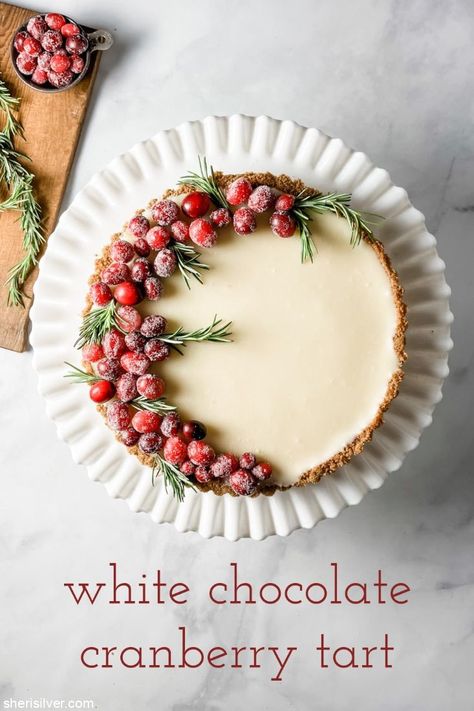 Chocolate Cranberry Tart, Holiday Tarts, Christmas Pie Recipes, Cranberry Tart, Chocolate Tarts Recipe, Cranberry Dessert, Chocolate Ganache Tart, Cranberry Cheesecake, Christmas Pie