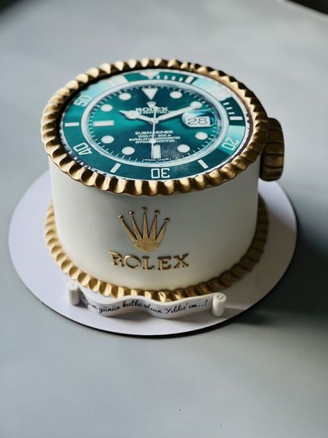 Rolex Cake, Latest Birthday Cake, Cake Design For Men, Modern Birthday Cakes, Ugly Cakes, Buttercream Cake Designs, Birthday Cake For Husband, Golf Cake, Cake Branding