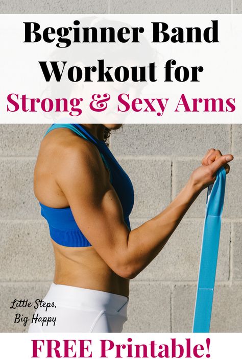 Check out this printable beginner workout perfect to tone and tighten your upper body. All you need is a mini loop band or a long resistance band to do this routine. Great for strengthening your arms and back. #resistancebandsarms #armexercises #beginnerarmworkout #upperbodyexercises #printablearmworkout Arm Workout With Resistance Bands, Exercise Printables, Beginner Arm Workout, Long Resistance Band, Beginner Workouts For Women, Workout With Resistance Bands, Full Arm Workout, Resistance Band Arms, Resistance Band Arm Workout