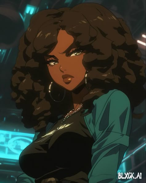 Black Women In Anime, Arcane Oc Black, Bellatrix Outfit, Brown Skin Anime Female, Black Anime Girlies Pfp, Black Model Woman, Dark Skin Anime Female, Anime Brown Skin, Black Anime Characters Women