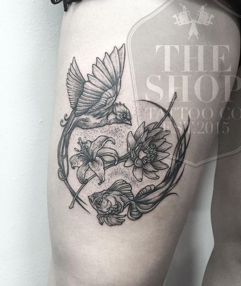 The Shop Tattoo Co best tattoo shop in toronto bird tattoo fish tattoo dot work tattoo Matching Tats, Fish Tattoo, Bird Tattoo, Fish Logo, Dot Work Tattoo, Birds Tattoo, Arm Sleeve, Tattoo Shop, Yin Yang