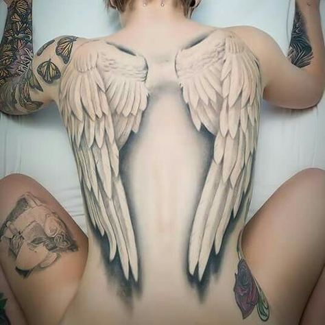 Wing Tattoos On Back, Lower Back Tattoo Designs, Wing Tattoos, Girl Back Tattoos, Tattoos For Girls, Wing Tattoo Designs, Fairy Tattoo Designs, Angel Wings Tattoo, Angel Tattoo Designs