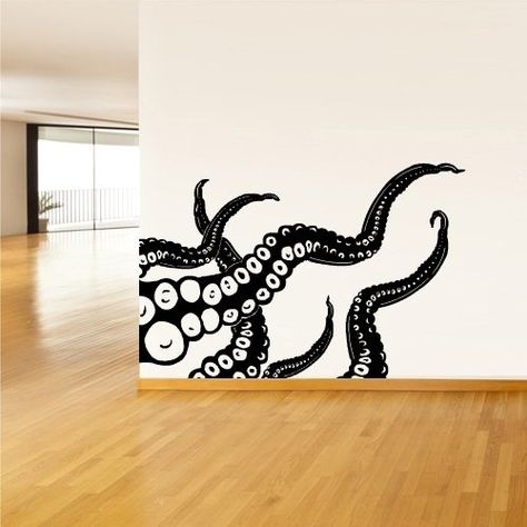 Octopus Bathroom, Octopus Decor, Ban Ban, Octopus Wall Art, Head Board, Octopus Tentacles, Animal Wall Decals, Nautical Wall Decor, Ocean Decor