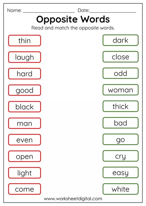 Opposite Words in 2024 | Opposite words, English lessons for kids, Learn english vocabulary Grade1 Worksheets English, 1st Grade Test Worksheets, Science For 1st Grade Worksheets, First Grade Grammar, Spelling Worksheets 4th Grade, 1st Grade Language Arts Worksheets, 1st Grade Worksheets Science, 2 Grade Worksheets, Science Worksheets For Grade 1