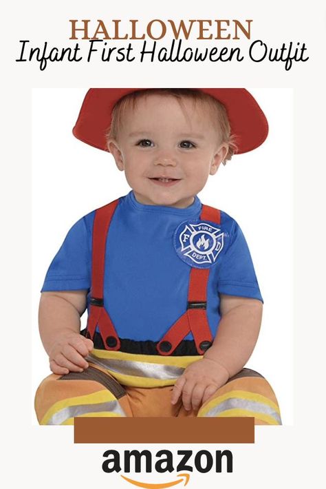 Halloween Infant First Fire Halloween Outfit Firefighter Fireman Halloween Costume, Firefighter Halloween, Fireman Costume, Fireman Hat, Spooky Szn, Toddler Costumes, Fun Dress, Halloween Baby, Halloween Outfit