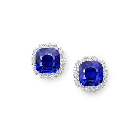 Graff Earrings, Graff Jewelry, Blue Diamond Earrings, Blue Sapphire Earrings, Graff Diamonds, Blue Sapphire Jewelry, Sapphire And Diamond Earrings, Fancy Design, Fine Diamond Jewelry