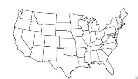 Blank Outline Map of the United States | WhatsAnswer United States Map Printable, Us Map Printable, Map Of United States, Elephant Template, Us State Map, Map Of The United States, Map Template, Auction Projects, Map Outline