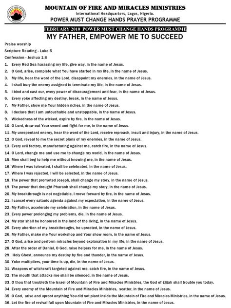 MFM Power Must Change Hand February Edition. Prayer points to unlock your success. Praise And Worship Prayer, Intercession Prayer Points, 3:00 Am Prayer, Prayer Against Spiritual Attack, Praying Against Spiritual Warfare, Worship Scripture, Prayers Against Demonic Attacks, Worship Prayer, Business Prayer