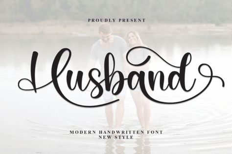 Husband is_a_sweet_and_cursive_handwritten_font__This_gentle_font_will_look_gorgeous_on_a_variety_of_design_ideas__It_will_add_a_joyful_and_romantic_touch_to_each_of_your_projects!___ Monogram Tattoo, Postcard Mockup, Font Graphic, Website Logo, Online Fonts, Creative Products, Upper And Lowercase Letters, Elegant Font, Font Generator