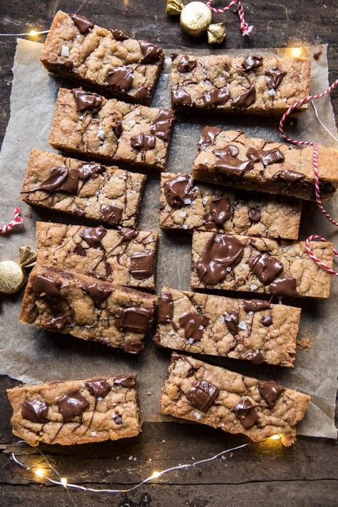 Peanut Butter Blondies, Half Baked Harvest Recipes, Diy Easy Recipes, Chocolate And Peanut Butter, Harvest Recipes, Bar Recipe, Half Baked, Half Baked Harvest, Semi Sweet Chocolate Chips