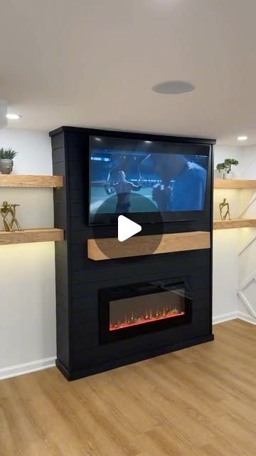 Anthony Vidal on Instagram: "(Recap) 2024 Custom Electric fireplace with a hidden drawer and floating shelves..
•
•
•
#mantel #manteldecor #floatingshelves  #diyfireplace #electricfireplace" Built In Electric Fireplace Ideas, Built In Electric Fireplace, Hidden Drawer, Diy Fireplace, Electric Fireplace, Floating Shelves, Floating, Fireplace, Drawers