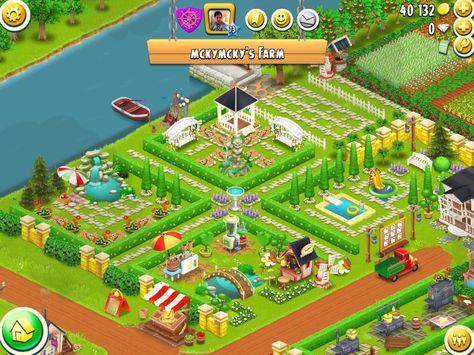 Four square Hay Day Design Ideas, Hayday Layout, Hay Day Farm Design, Hay Day Design, Game Layout, Hey Day, Hayday Farm Design, Iphone Wallpaper Violet, Farm Games