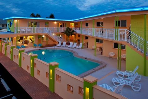 Motel Reception, Austin Motel, House Flipper, Retro Motel, Seaside Hotel, Florida Hotels, Vintage Hotels, Clearwater Florida, Casas Coloniales