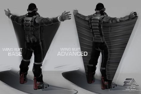 Wing Suit Concept, Wingsuit Concept, Wingsuit Concept Art, Futuristic Jetpack Concept Art, Sci Fi Suit Concept Art, Tech Suit Concept Art, Jetpack Concept Art, Sci Fi Tech Concept, Suit Concept Art