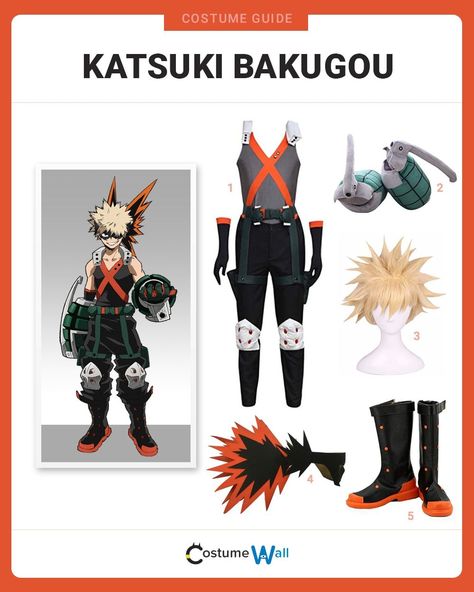 Bakugo Costume, Cosplay Shopping, Cosplay Bakugou, Bakugo Cosplay, My Hero Academia Uniform, Bakugou Cosplay, Orange Gloves, Deku Cosplay, Group Cosplay