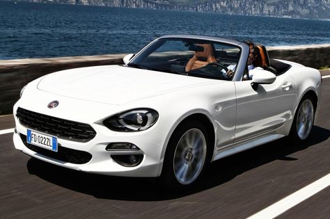 Pricing has been announced for Fiat's sporty new 124 Spider, which shares its platform with the Mazda MX-5 - full details here Fiat Sport, Fiat 124 Spider Abarth, Fiat Spider, New Fiat, Roadster Car, Fiat 124 Spider, Fiat Abarth, Steyr, Car Projects