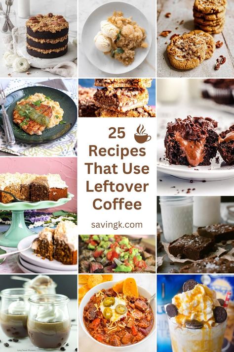 25 Best Recipes That Use Leftover Coffee - SavingK What To Do With Leftover Brownies, Leftover Fudge What To Do With, What To Do With Leftover Coffee, Leftover Coffee Grounds, How To Use Leftover Cooked Oatmeal, Coffee Cake Cookies, Oreo Shake, Pecan Coffee Cake, Flan Recipe