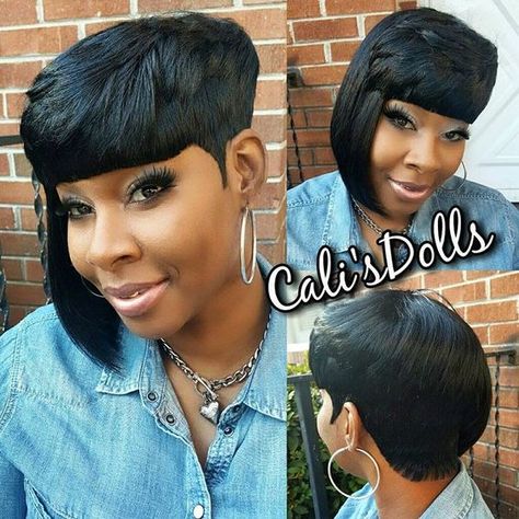 Black Girls Short Hairstyles, Long Quick Weave, Girls Short Hairstyles, Lace Front Black, 27 Piece Hairstyles, Short Weave Hairstyles, Shaved Side, Hairstyles Wavy, Curly Weave Hairstyles