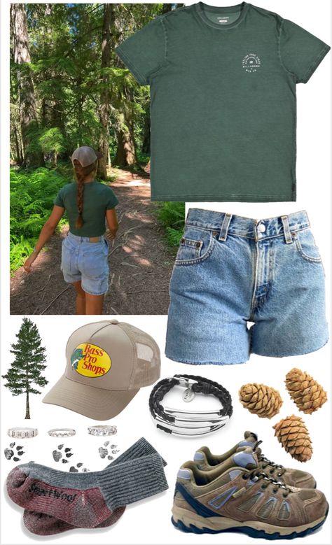 Out Doors Outfits, Cowgirl Camping Outfits, Outside Summer Outfits, Colorado Outfit Inspo Summer, Field Scientist Outfit, Comfy Outdoor Outfits, 80s Camp Aesthetic Outfits, 90s Camping Outfit, Camp Counselor Outfit Ideas