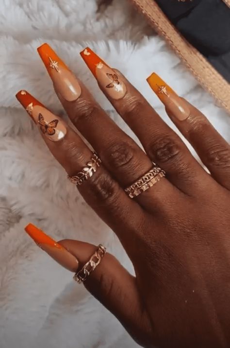 Burnt Orange Nail Designs, Rusty Orange Nails, Deep Orange Nails, Brown And Orange Nails, Burnt Orange Nails Designs, Burnt Orange Nails Fall, Burnt Orange Fall Nails, Burnt Orange Nails, Sweet 16 Nails