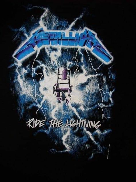 Metallica Ride The Lightning, Metallica Albums, Metallica Cover, Metallica Art, Rock N Roll Art, Rock Band Shirts, Heavy Metal Art, Ride The Lightning, Heavy Metal Rock