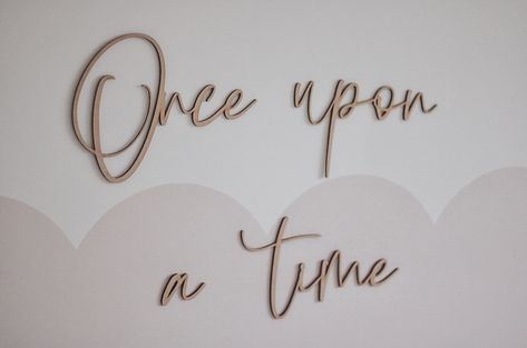 Once Upon A Time Plywood Words Sign for Wall Art, Nursery Decor, Photo Prop - Etsy Australia Library Wall, Wooden Words, Childs Room, Word Signs, Playroom Wall, Wall Art Nursery, Command Strips, Art Nursery, Unique Wall Art