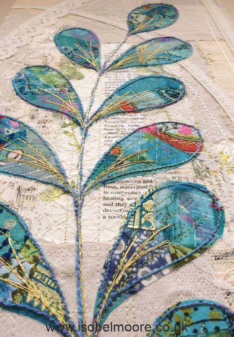 Leaf Quilts, Art Fibres Textiles, Textile Art Techniques, Cushion Ideas, Paper Play, Freehand Machine Embroidery, Mixed Media Textiles, Applique Art, Quilting Blocks