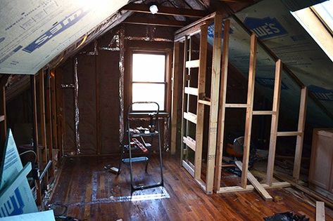 Attic Door, Attic Library, Attic Makeover, Attic Office, Attic Renovation Ideas, Attic Lighting, Attic Doors, Finished Attic, Attic Closet