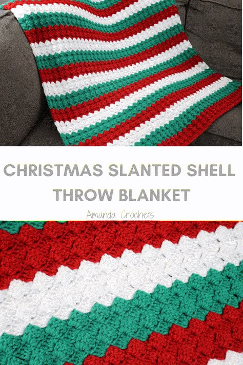 Free Crochet Christmas Blanket, Christmas Crochet Afghan Patterns Free, Christmas Crochet Blanket Patterns Free, Christmas Afghans Crochet Patterns Free, Crochet Throw Blanket Pattern Free, Christmas Crochet Blanket Patterns, Christmas Blanket Crochet, Easy Crochet Blankets, Amanda Crochets