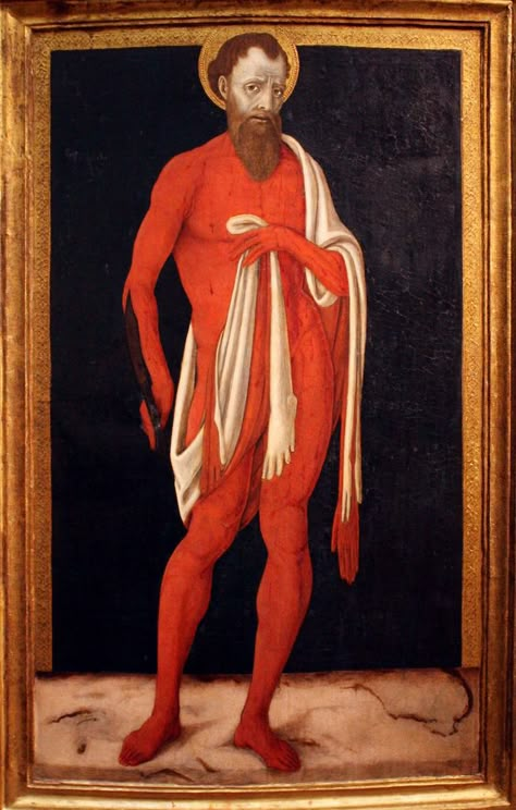 https://flic.kr/p/6BPfYC | Strange Paintings in The  Museum-St. Bartholomew after Being Skinned Alive, Poses for a Portrait | and uses his skin as a robe Saint Bartholomew, St Bartholomew, Istoria Artei, Medieval Paintings, Italian Paintings, Psy Art, Religious Paintings, Italian Painters, Pentecost