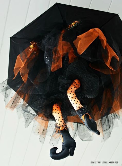 Floating Witch, Halloween Deserts, Fall Deco Mesh Wreath, Arthur Miller, The Witching Hour, Easy Diy Halloween Decorations, Homemade Halloween Decorations, Witch Diy, Halloween Porch Decorations