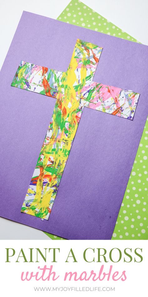 Easter Cross Crafts, Marble Painting For Kids, Cross Crafts For Kids, Cross Template, Cross Painting, Easter Sunday School, Easter Crafts Preschool, Easter Crafts For Toddlers, Easter Paintings