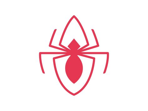 Spidey logo! by Nour Oumousse on Dribbble Spidersona Logo, Spidersona Inspiration, Spider Logo Design, Spider Icon, Spiderman Symbol, Spiderman Oc, Spidersona Art, Corporation Logo, Spider Logo