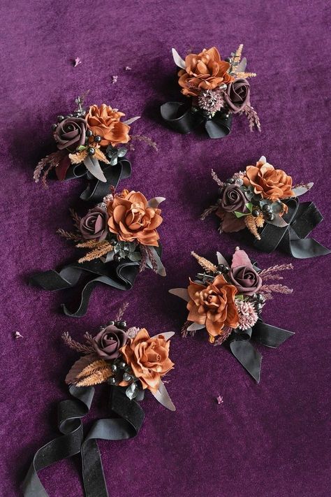 French Weddings, Twilight Purple, Weddings Country, Black Berries, Wrist Corsages, Orange Bouquets, Floral Picks, Country Weddings, Amber Crystal