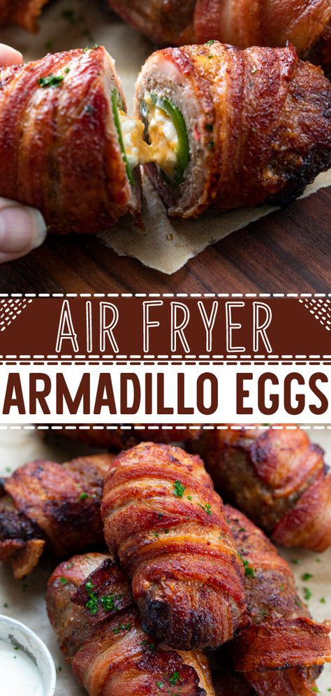 Armadillo Eggs, Stuffed Jalapeno, Jalapeno Peppers, Best Appetizer Recipes, Ground Sausage, Air Fryer Dinner Recipes, Recipes Appetizers And Snacks, Air Fryer Recipes Easy, Smoked Food Recipes