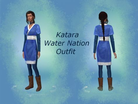 cpowers11's Katara Water Nation Outfit Sims 4 Avatar The Last Airbender, Atla Sims 4 Cc, Avatar The Last Airbender Sims 4 Cc, Avatar Sims 4 Cc, Sims 4 Cc Avatar, Sims 4 Avatar, Medieval Apocalypse, Cc Cosplay, Water Nation