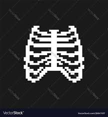 Rib Cage Pixel Art, Pixel Art Anatomy, Anatomy Pixel Art, Skeleton Pixel Art Grid, Bone Pixel Art, Pixel Skeleton, Goth Pixel Art Grid, Grunge Pixel Art, Skeleton Pixel Art