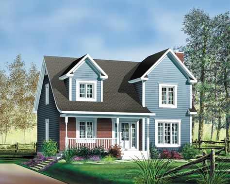 from houseplansandmore.com Bungalow Landscaping, House Plans 2 Storey, Sims Floor Plans, Sims 4 Build Ideas, Sims House Ideas, Hill Country Homes, Narrow Lot House Plans, Two Story House Plans, Sims 4 House Plans