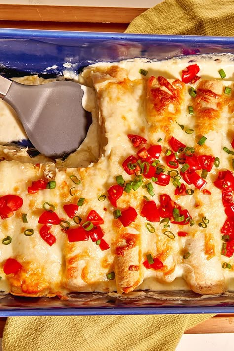 Creamy Mississippi Chicken Enchiladas Allrecipes, Mississippi Enchiladas, Allrecipes Mississippi Chicken Enchiladas, Creamy Mississippi Chicken, Creamy Mississippi Chicken Enchiladas, Leftover Mississippi Chicken Recipes, Mississippi Chicken Enchiladas, Creamy Enchiladas Chicken, Mexican Chicken Dishes