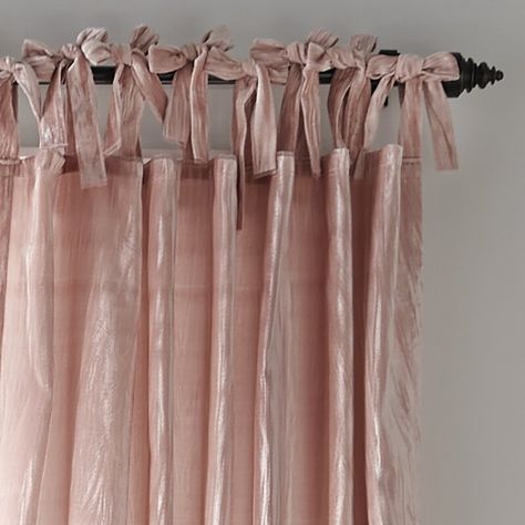 House of Hampton® Damaya Velvet Semi-Sheer Curtain Panel & Reviews | Wayfair Pink Velvet Curtains, Tie Top Curtains, Gold Shower Curtain, Studio Apt, Pink Curtains, Tiny Studio, Nursery Curtains, Sheer Curtain Panels, Velvet Curtains