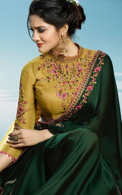 Plain Saree With Heavy Blouse, Fancy Saree, Full Sleeve Blouse, Sari Blouse Designs, Plain Saree, Indian Saree Blouses Designs, Silk Saree Blouse Designs, Blouse Designs Silk, Designer Saree Blouse Patterns