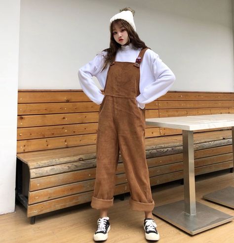 Overalls Loose, Full Body Jumpsuit, Corduroy Overall, Jumper Pants, Corduroy Overalls, Solid Color Jumpsuits, Bodysuit Designs, Branded Scarves, Future Clothes