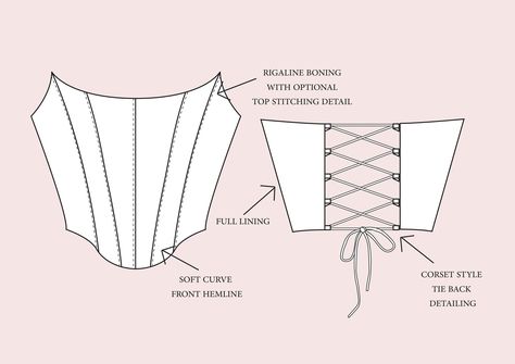 The Moonlight Corset. Strapless Corset Bustier, Ladies Downloadable Printable PDF Sewing Pattern Size XS-5XL - Etsy Canada