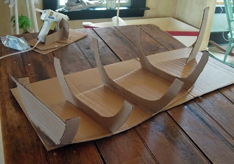 cardboard boat directions    (I'm planning on making a boat to hold our Mission items) Cardboard Boat, Pirate Boats, Make A Boat, Build Your Own Boat, Boat Projects, Cardboard Sculpture, Paper Boat, Boat Race, Pirate Theme