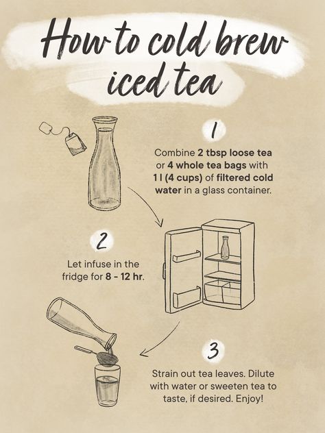 Cold Brew Tea, Make Cold Brew, Cold Brew Iced Tea, Homemade Iced Tea, Cold Brew Coffee Recipe, Cold Brew Recipe, Making Iced Tea, Brew Tea, Black Tea Leaves