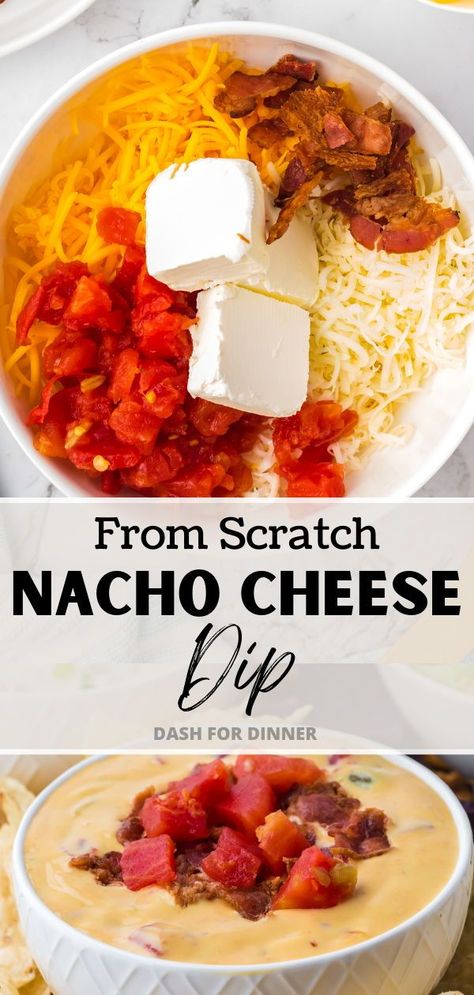 Whether you're looking for your next game day appetizer, or a hot dip recipe for your next party or potluck, this homemade Nacho Cheese Dip is the one for you. Made with simple ingredients like real cheese, butter, and milk, this from scratch Nacho Cheese sauce is great for serving with tortilla chips. No Velveeta needed! Cheese Dip With Shredded Cheese, Cream Cheese Nacho Dip, Nacho Queso Recipe, Cheese Dip No Velveeta, Easy Cheese Dip Recipe, Office Appetizers, Nacho Cheese Dip Recipes, Crockpot Nacho Cheese Dip, Crockpot Nacho Cheese