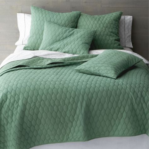 Jade Full-Queen Quilt  | Crate and Barrel Aqua Duvet Cover, Green Bed Linen, Nest Bedroom, Paint Splotches, Aqua Bedding, Ikea Stockholm, Bedroom Comforter Sets, Fixer Upper Inspired, Summer Bed