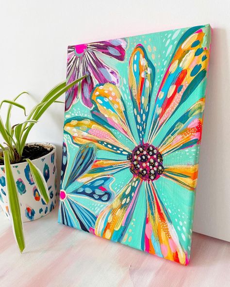 Young Art, Strasbourg France, Abstract Flower Art, Acrylic Painting Tutorials, Arte Inspo, Acrylic Canvas, Flower Art Painting, Mini Canvas Art, Painting Art Projects